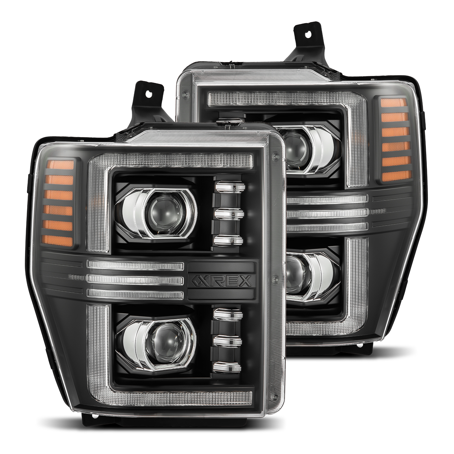 FIT 2008-2010 F250/F350/F450/F550 Super Duty Black Projector Headlights AREX